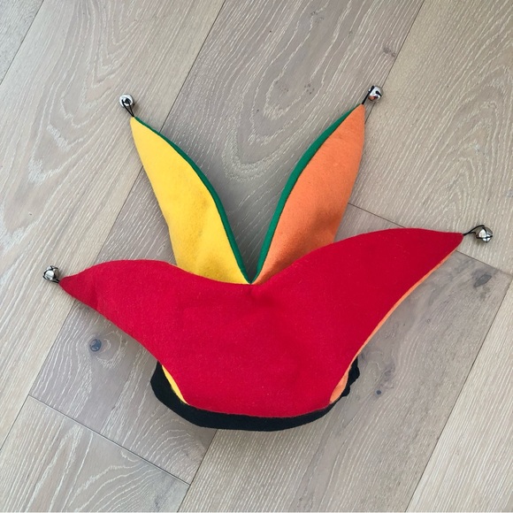 Halloween Clown Jester 4 Bells Hat 4 Pointed Harlequin Renaissance Costume Hats - Picture 6 of 8